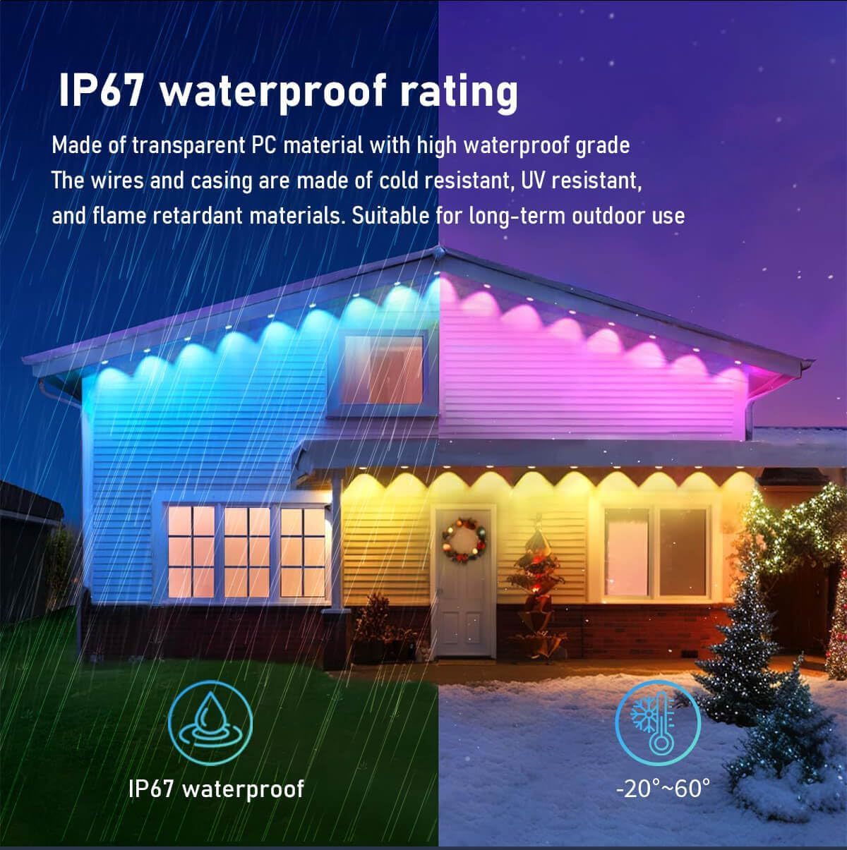 Outdoor Bluetooth LED Eaves Lights - Smart Point Light Source Control, Magic Garden Lamp