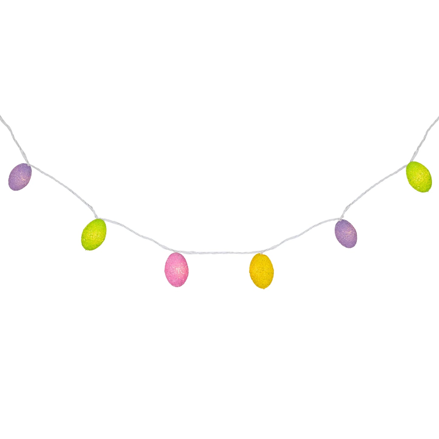 10Ct Pastel Easter Eggs String Light Set, 7.25Ft White Wire