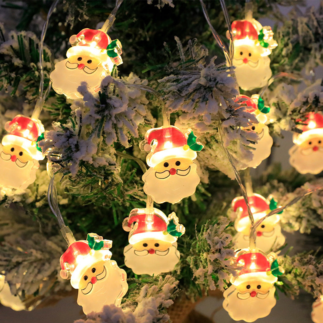 Christmas Lights String Santa Claus Snowman Battery-operated Garland LED Christmas Decorative Light Party New Year's Decor