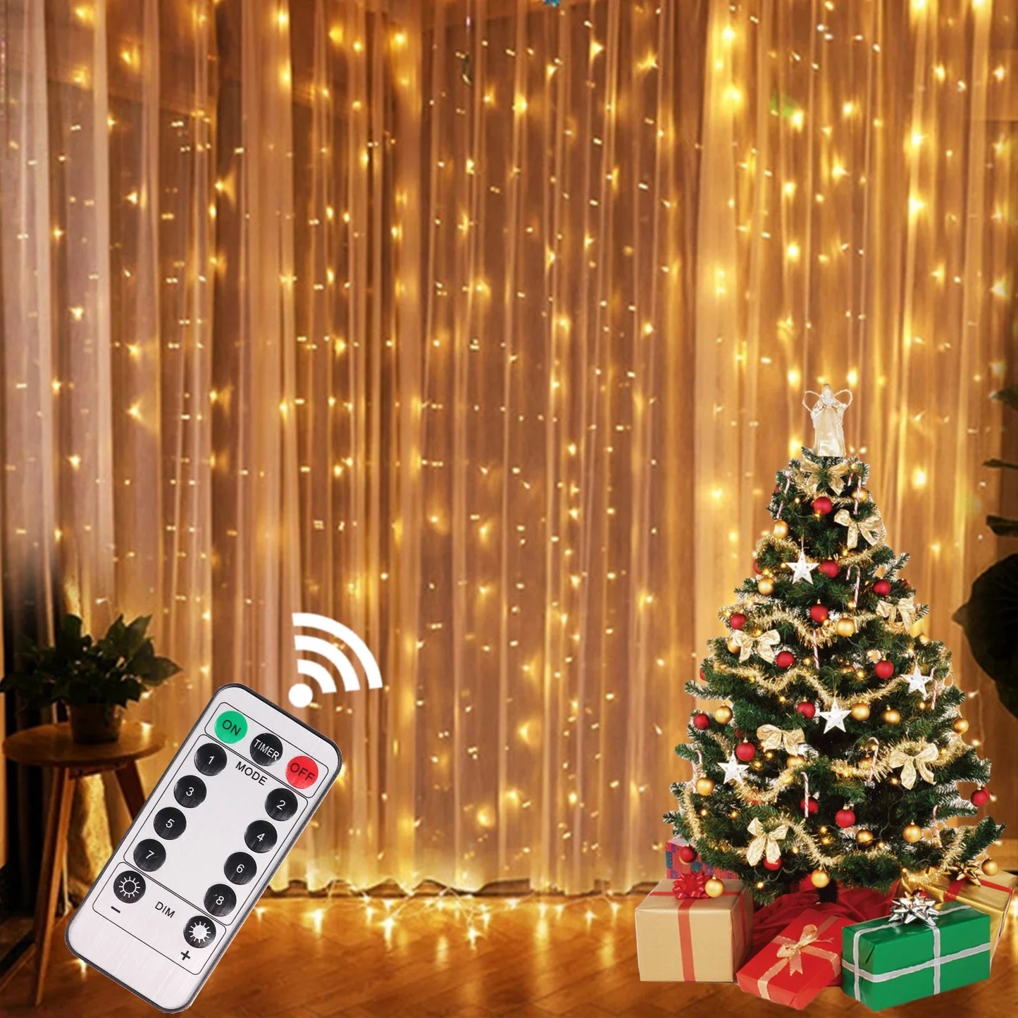 FENGRISE Christmas Lights Curtain Garland, Merry Christmas Decorations for Home, Xmas Ornaments, Navidad 2025 New Year Gifts and Decor