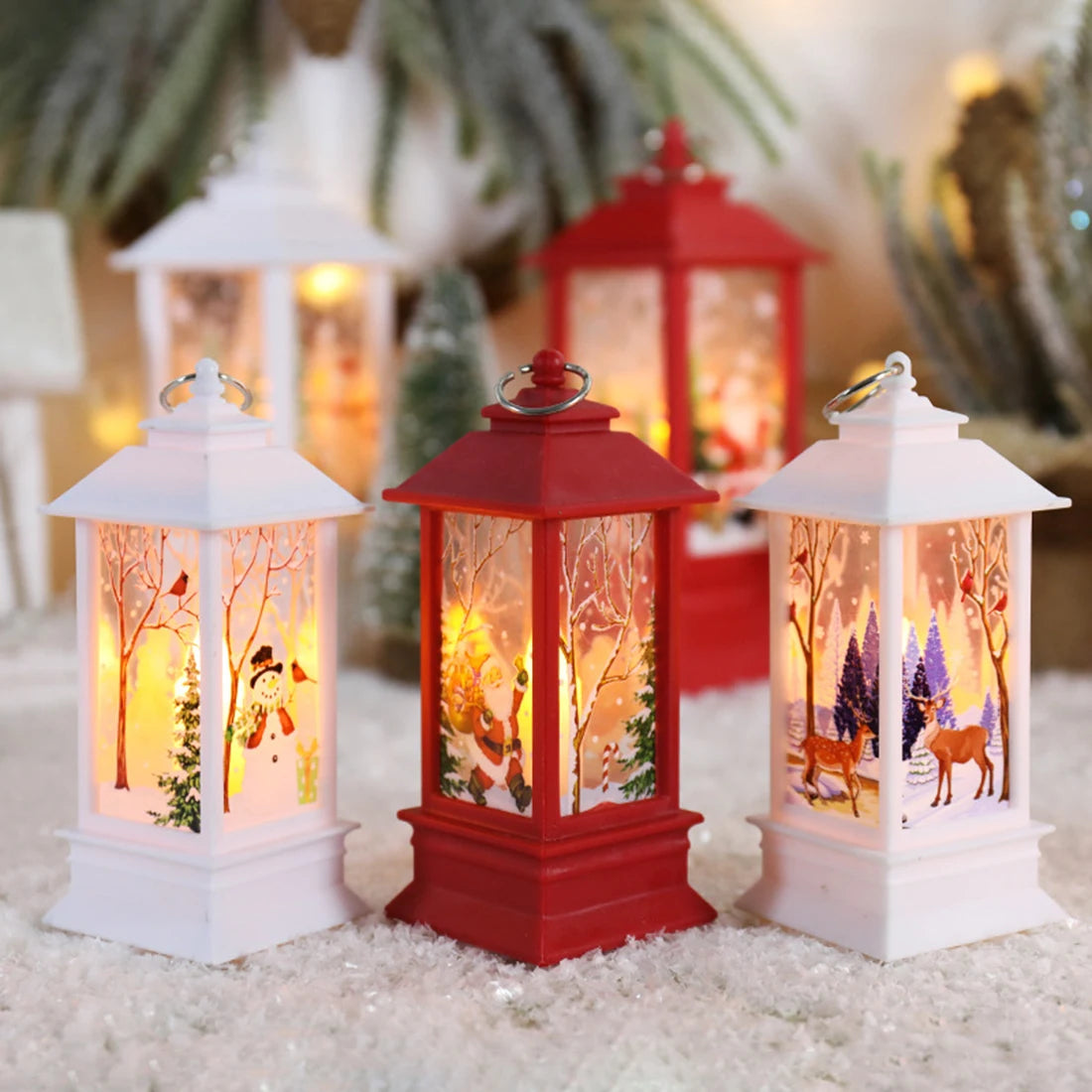 Christmas Candle Lights, Table Lamps, Santa Claus and Snowman Decorations, Small Night Lights, Desktop Ornaments for Festival and New Year Decor