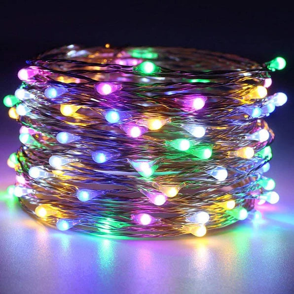 Acosh Neon 20M USB/Battery LED String Lights, Christmas Twinkle Copper and Silver Wire Garland, Waterproof Fairy Lights for Party and Holiday Decorations