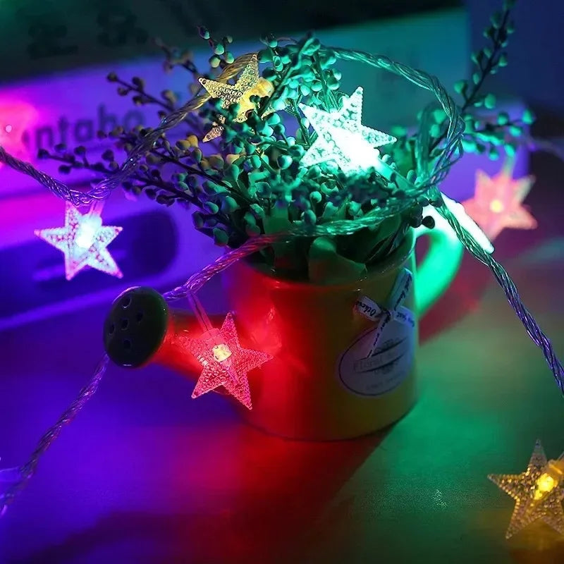 3M 20 LED Christmas String Lights, Outdoor Star Chain Garland, Fairy Bulb Lights for Party, Home, Wedding, Garden, and Christmas Decor