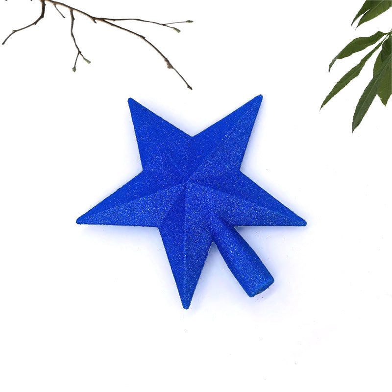 10/15/20cm Christmas Tree Top Star, Shiny Gold Powder Five-Pointed Star, Merry Christmas Home Decorations, New Year's Ornament