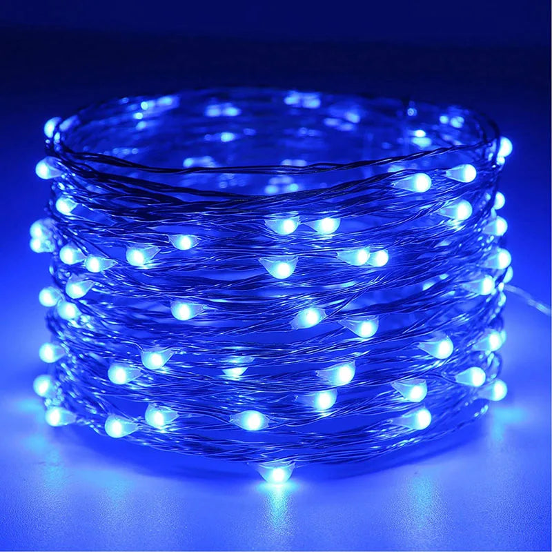 Acosh Neon 20M USB/Battery LED String Lights, Christmas Twinkle Copper and Silver Wire Garland, Waterproof Fairy Lights for Party and Holiday Decorations