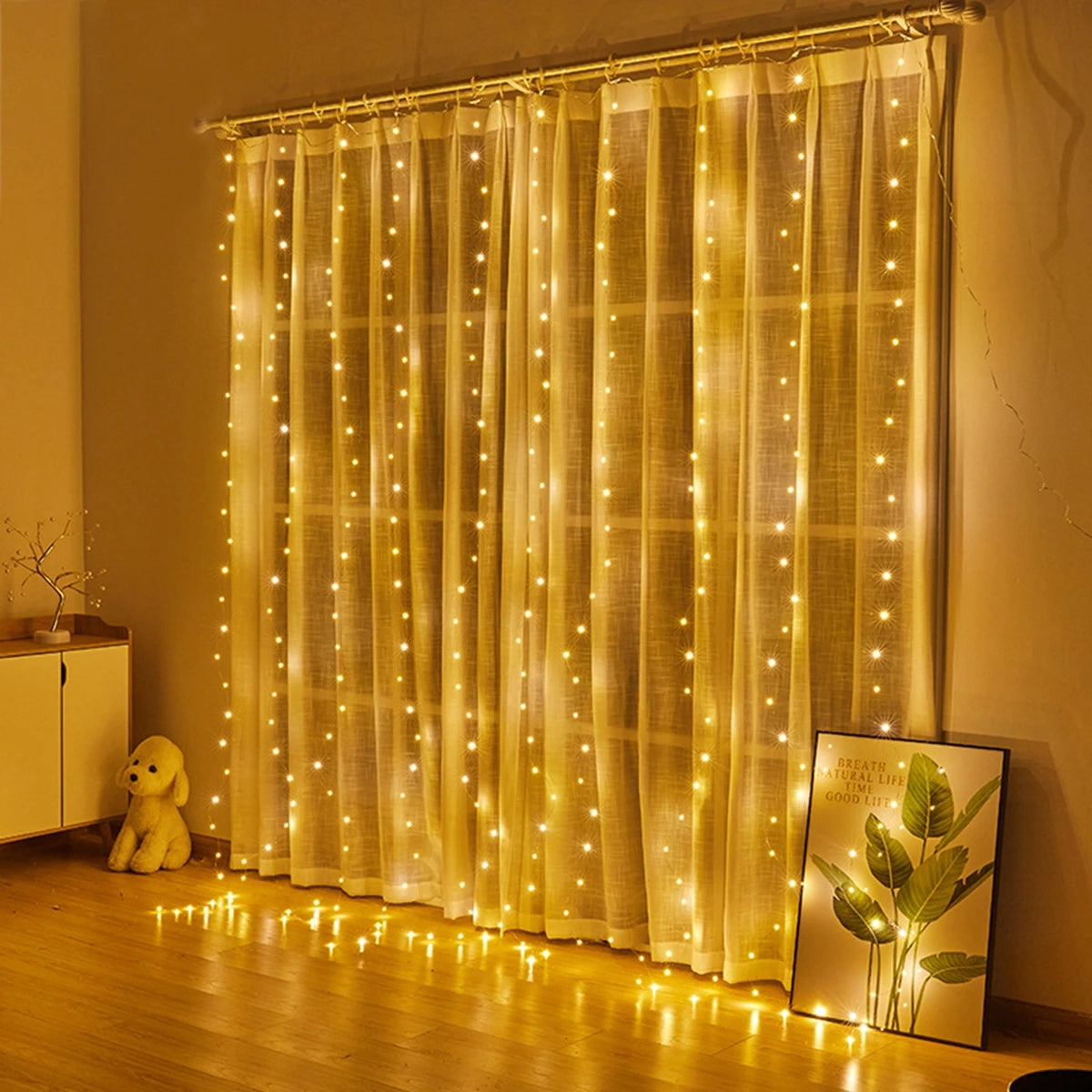 FENGRISE Christmas Lights Curtain Garland, Merry Christmas Decorations for Home, Xmas Ornaments, Navidad 2025 New Year Gifts and Decor