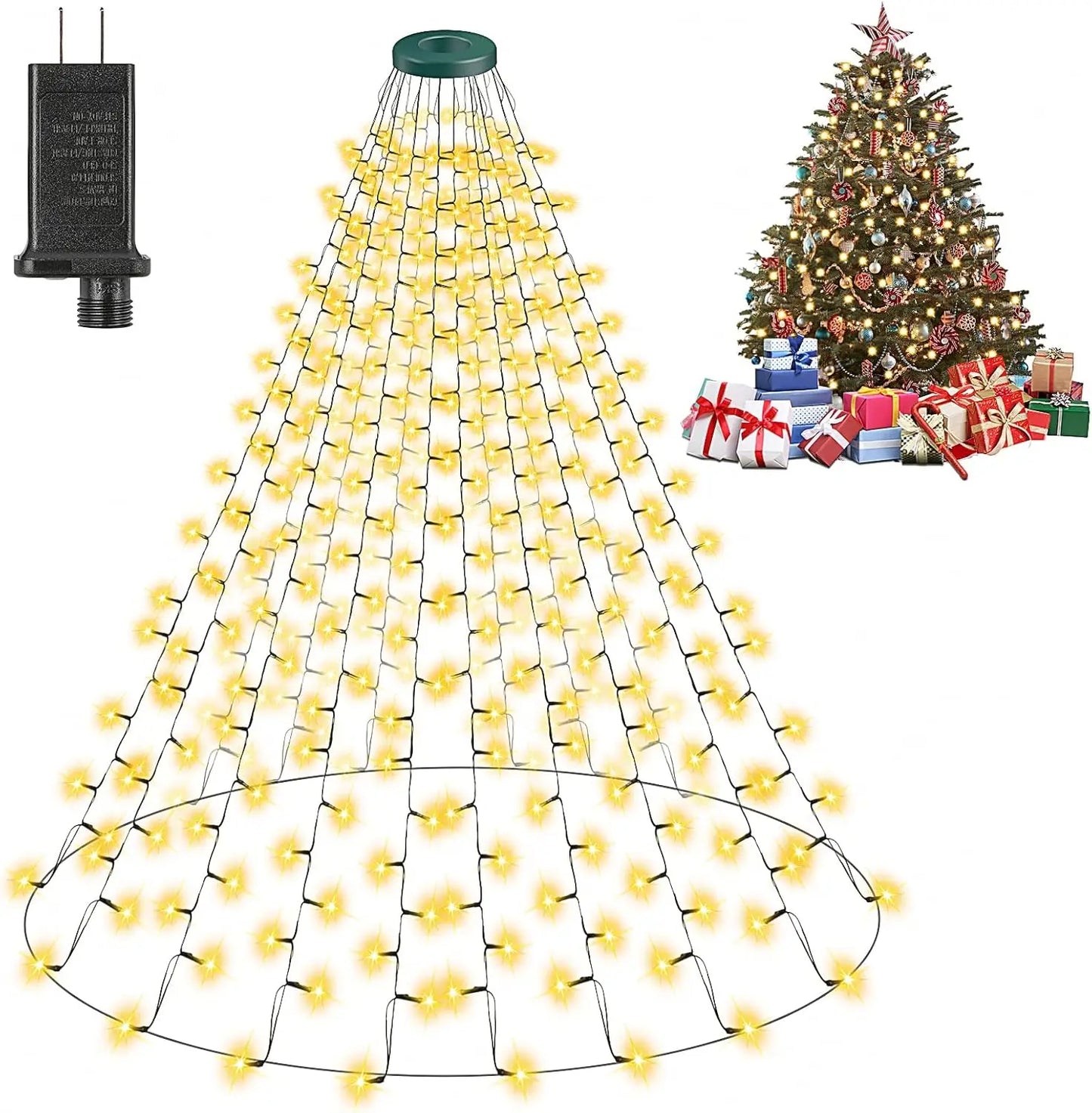 XMSJ 400 LED Christmas Tree Lights, Indoor and Outdoor Christmas Lights, Waterfall Lights for Holiday Decorations