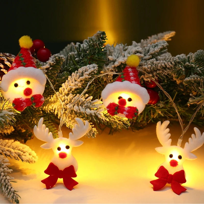 Christmas String Lights, Santa Claus and Snowman LED Decorative Garland, Light Lamp for Room and Party Decor