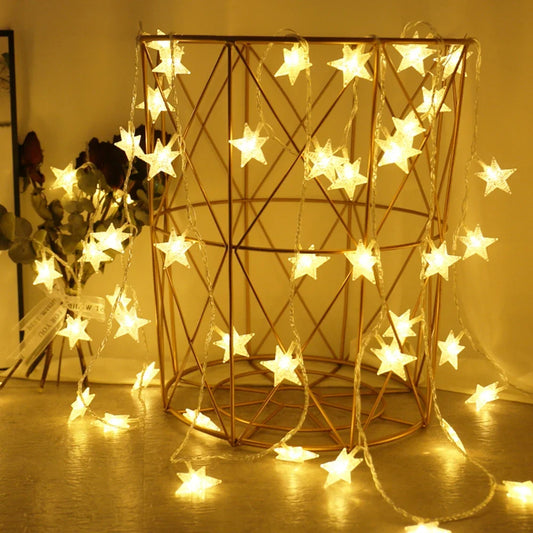 3M 20 LED Christmas String Lights, Outdoor Star Chain Garland, Fairy Bulb Lights for Party, Home, Wedding, Garden, and Christmas Decor