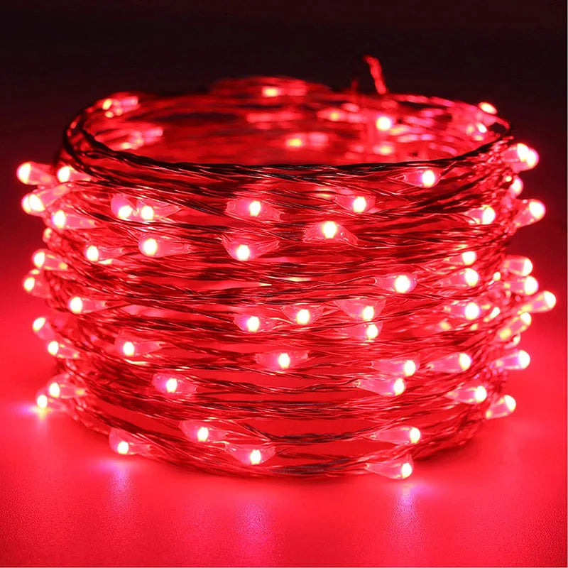 Acosh Neon 20M USB/Battery LED String Lights, Christmas Twinkle Copper and Silver Wire Garland, Waterproof Fairy Lights for Party and Holiday Decorations