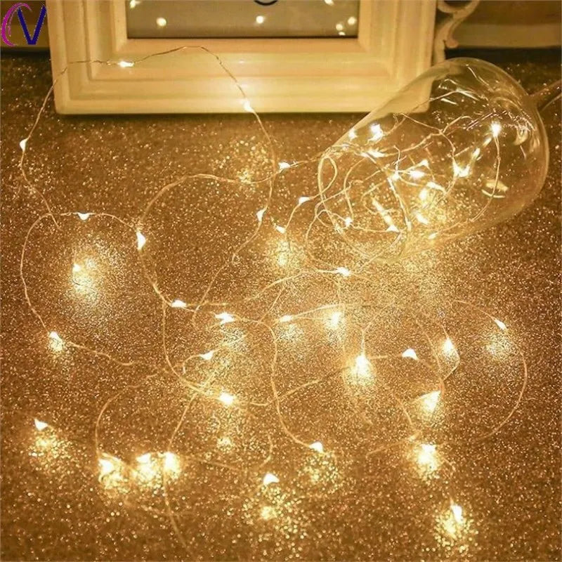 Acosh Neon 20M USB/Battery LED String Lights, Christmas Twinkle Copper and Silver Wire Garland, Waterproof Fairy Lights for Party and Holiday Decorations