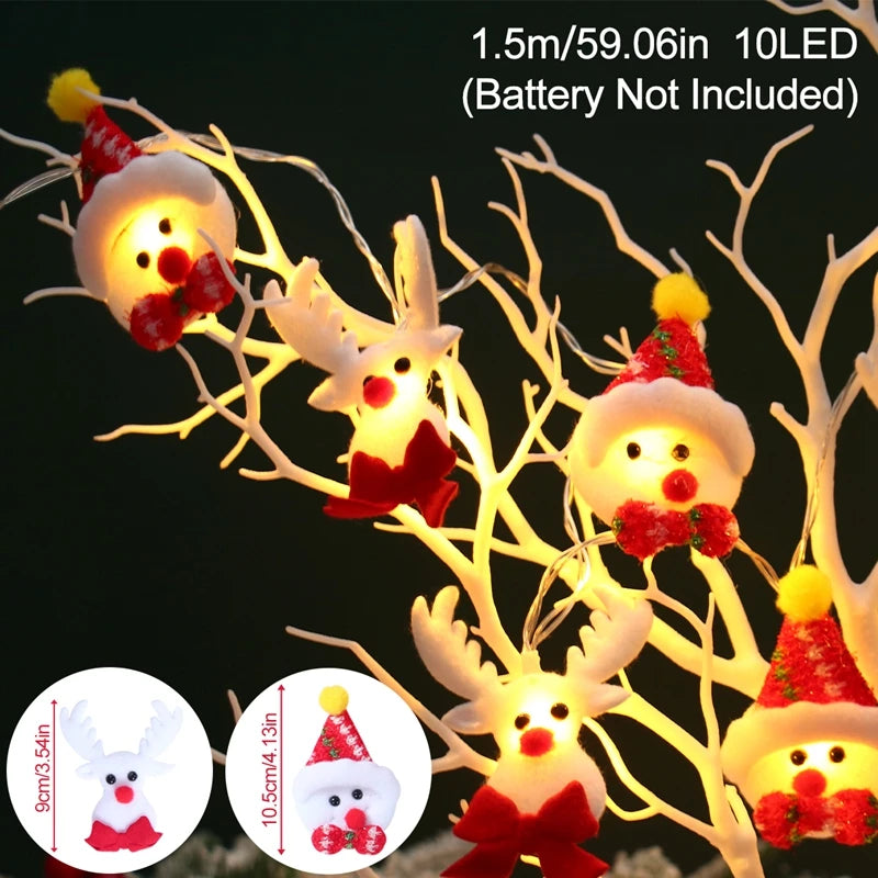 Christmas String Lights, Santa Claus and Snowman LED Decorative Garland, Light Lamp for Room and Party Decor