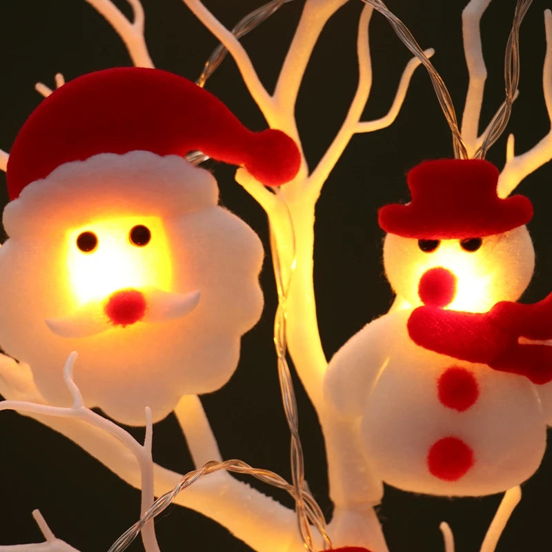 Christmas String Lights, Santa Claus and Snowman LED Decorative Garland, Light Lamp for Room and Party Decor