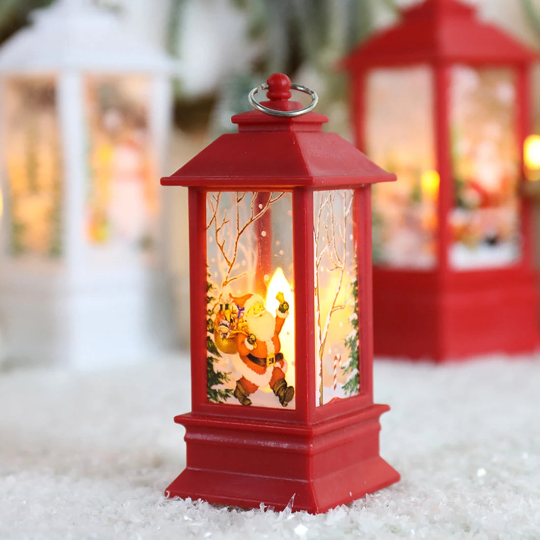 Christmas Candle Lights, Table Lamps, Santa Claus and Snowman Decorations, Small Night Lights, Desktop Ornaments for Festival and New Year Decor