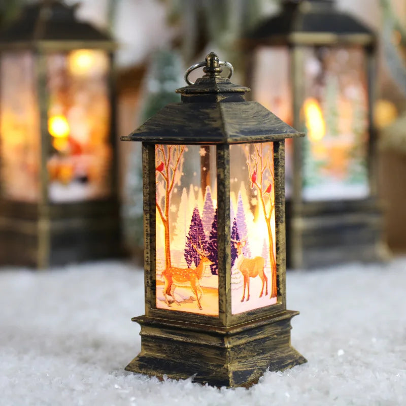 Christmas Candle Lights, Table Lamps, Santa Claus and Snowman Decorations, Small Night Lights, Desktop Ornaments for Festival and New Year Decor