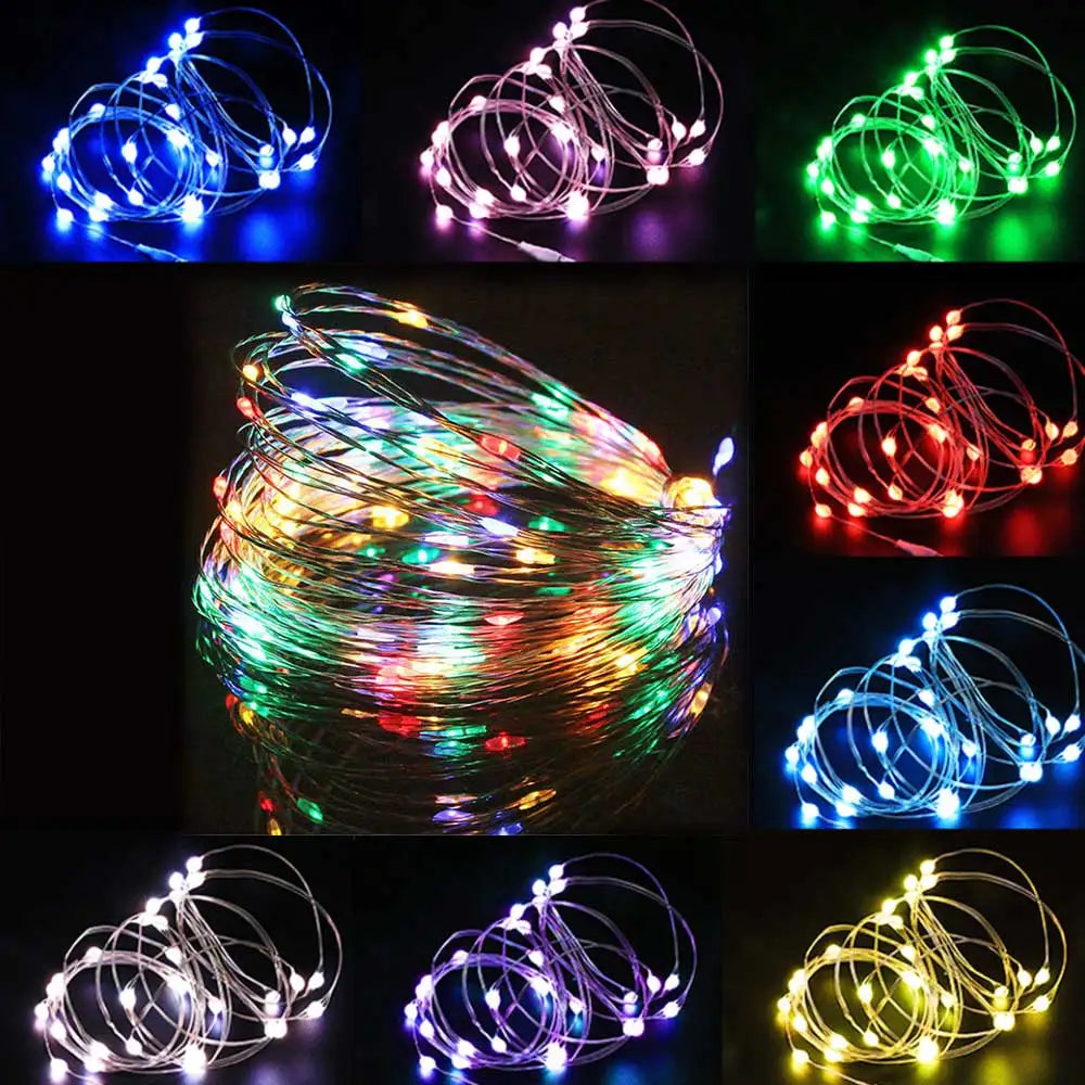 Acosh Neon 20M USB/Battery LED String Lights, Christmas Twinkle Copper and Silver Wire Garland, Waterproof Fairy Lights for Party and Holiday Decorations