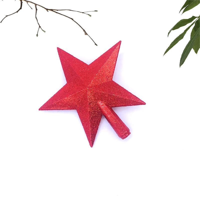 10/15/20cm Christmas Tree Top Star, Shiny Gold Powder Five-Pointed Star, Merry Christmas Home Decorations, New Year's Ornament