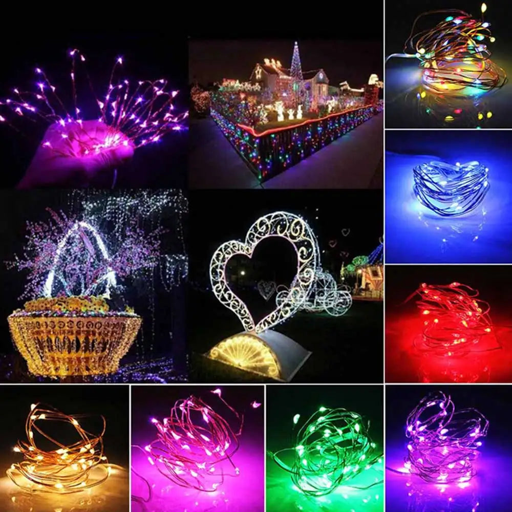 Acosh Neon 20M USB/Battery LED String Lights, Christmas Twinkle Copper and Silver Wire Garland, Waterproof Fairy Lights for Party and Holiday Decorations