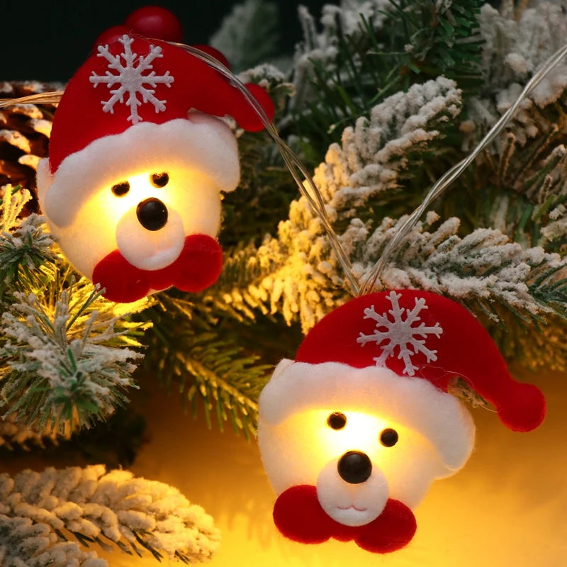 Christmas String Lights, Santa Claus and Snowman LED Decorative Garland, Light Lamp for Room and Party Decor