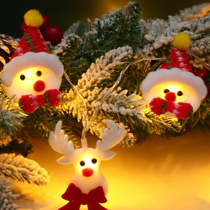 Christmas String Lights, Santa Claus and Snowman LED Decorative Garland, Light Lamp for Room and Party Decor