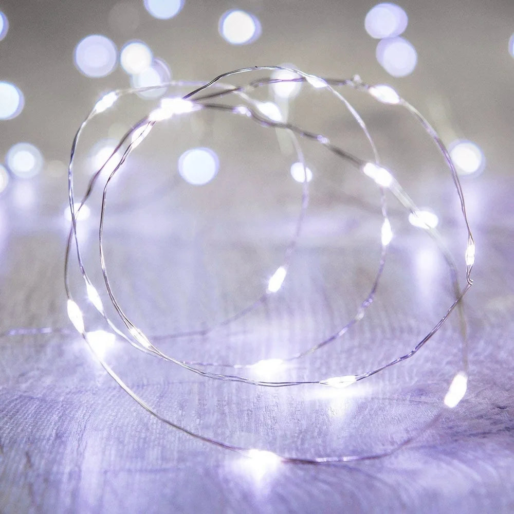 Acosh Neon 20M USB/Battery LED String Lights, Christmas Twinkle Copper and Silver Wire Garland, Waterproof Fairy Lights for Party and Holiday Decorations