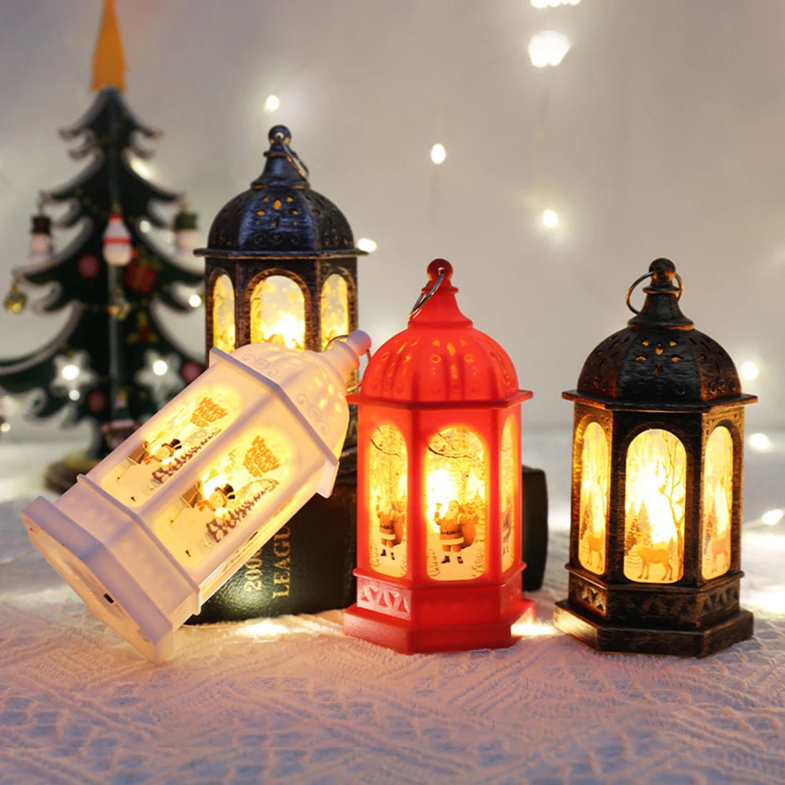 Christmas Candle Lights, Table Lamps, Santa Claus and Snowman Decorations, Small Night Lights, Desktop Ornaments for Festival and New Year Decor