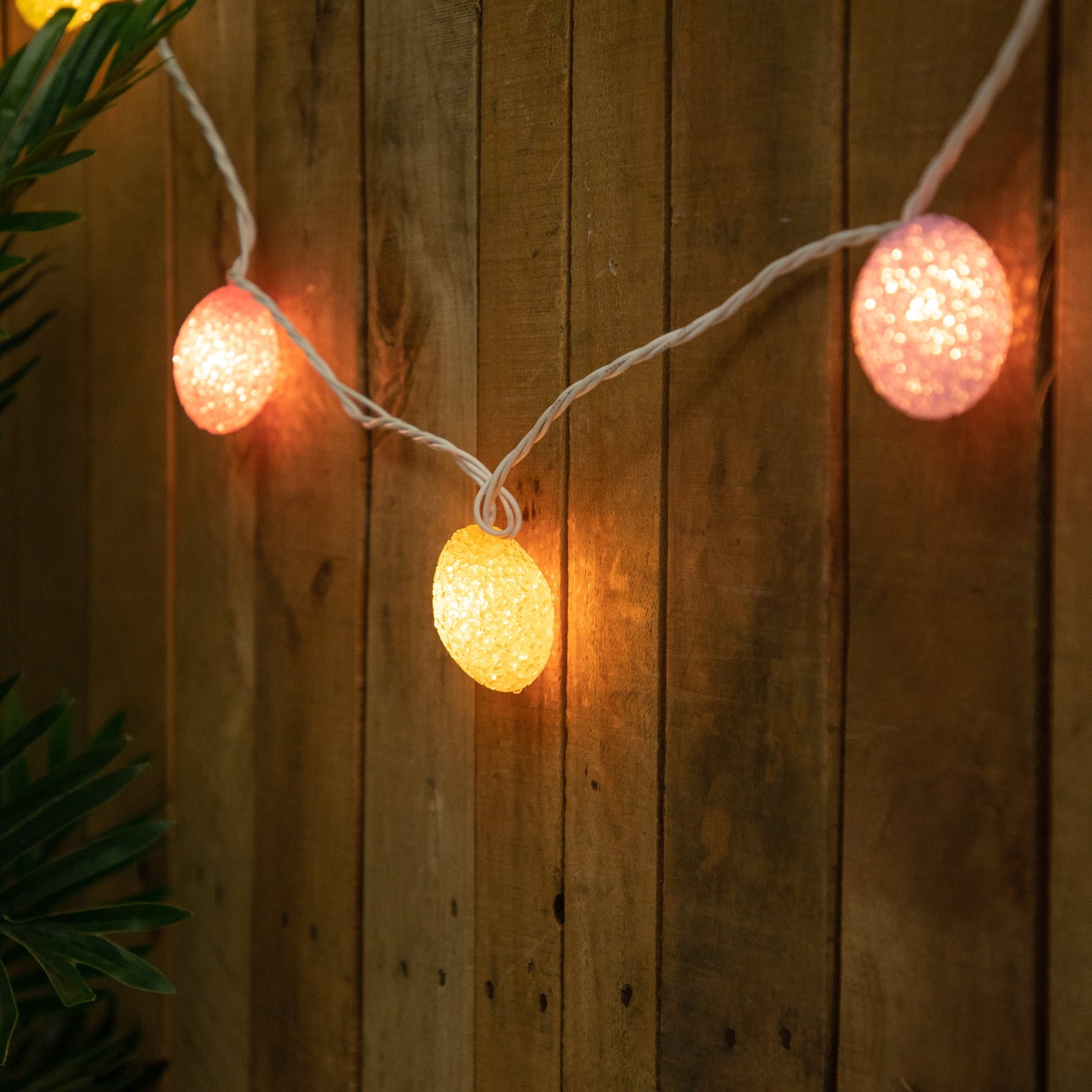 10Ct Pastel Easter Eggs String Light Set, 7.25Ft White Wire