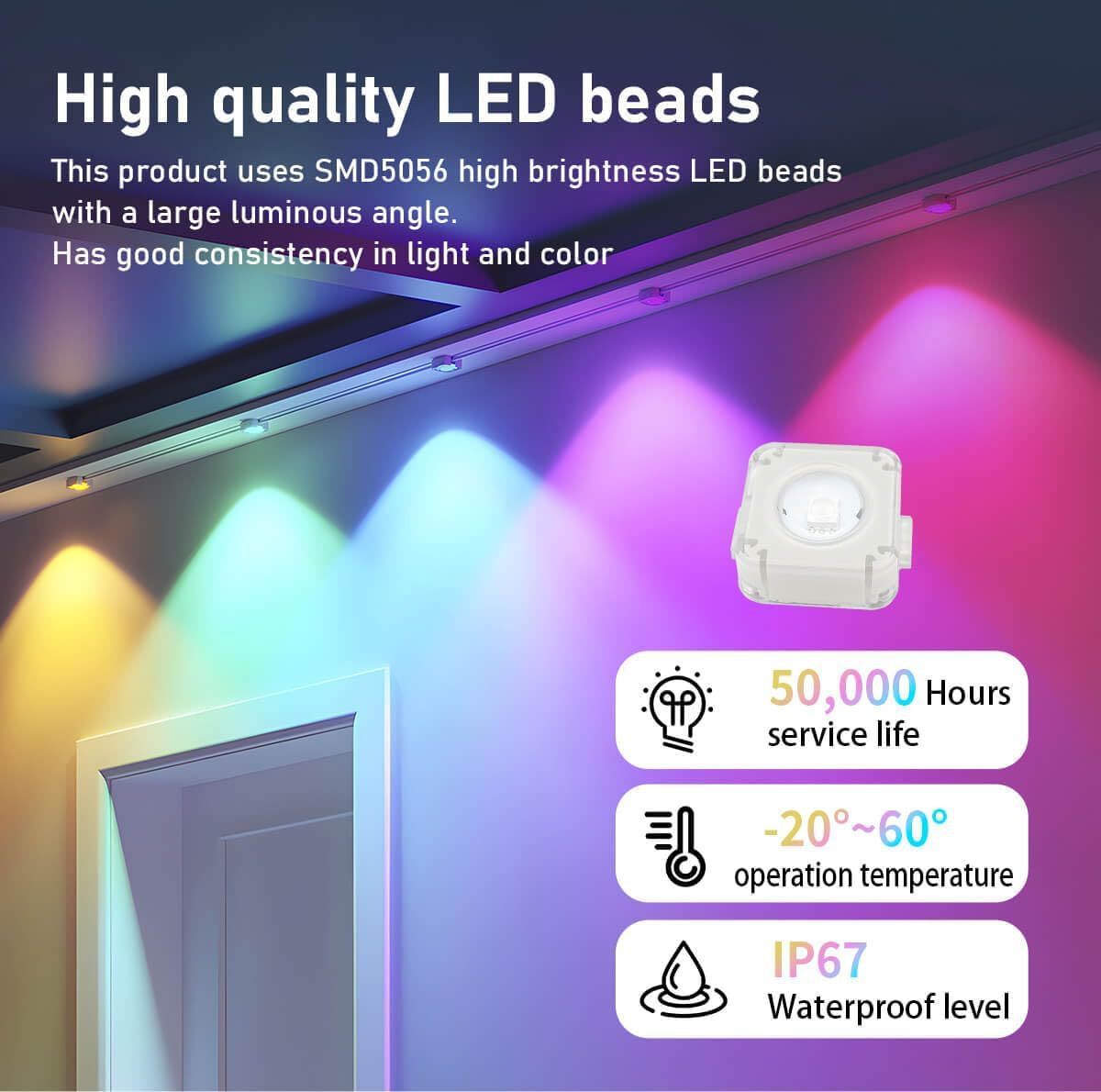 Outdoor Bluetooth LED Eaves Lights - Smart Point Light Source Control, Magic Garden Lamp